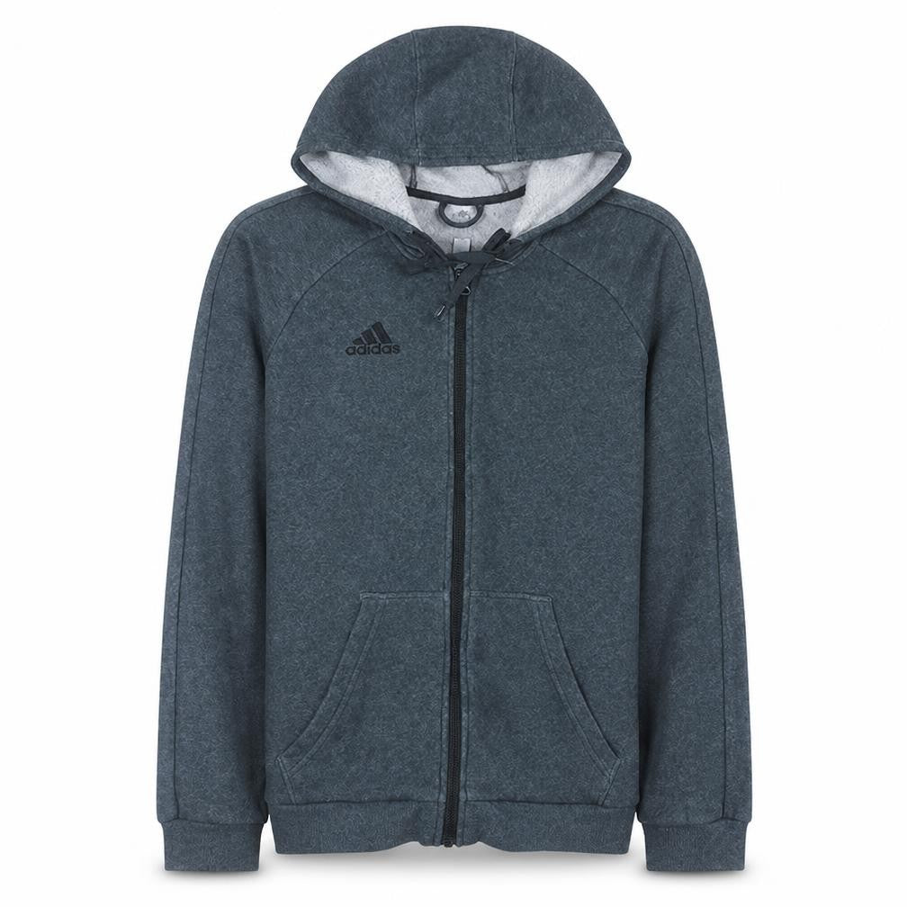 Adidas Men's Grey Full Zip Fleece Hoodie Size S