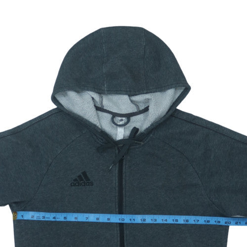 Adidas Men's Grey Full Zip Fleece Hoodie Size S