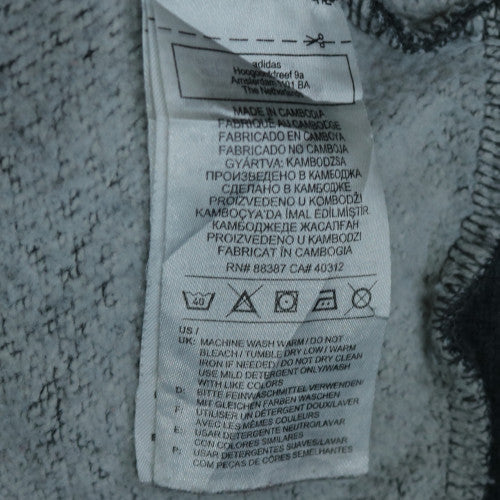 Adidas Men's Grey Full Zip Fleece Hoodie Size S