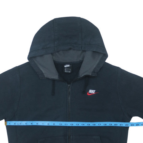 Nike Men's Blue Full Zip Fleece Hoodie Small Logo Sweatshirt
