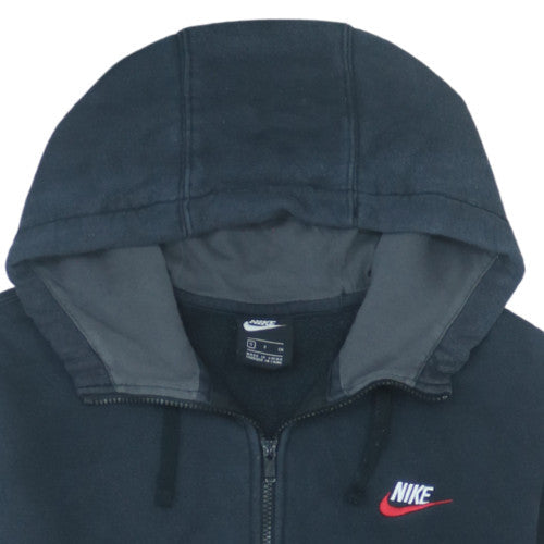 Nike Men's Blue Full Zip Fleece Hoodie Small Logo Sweatshirt