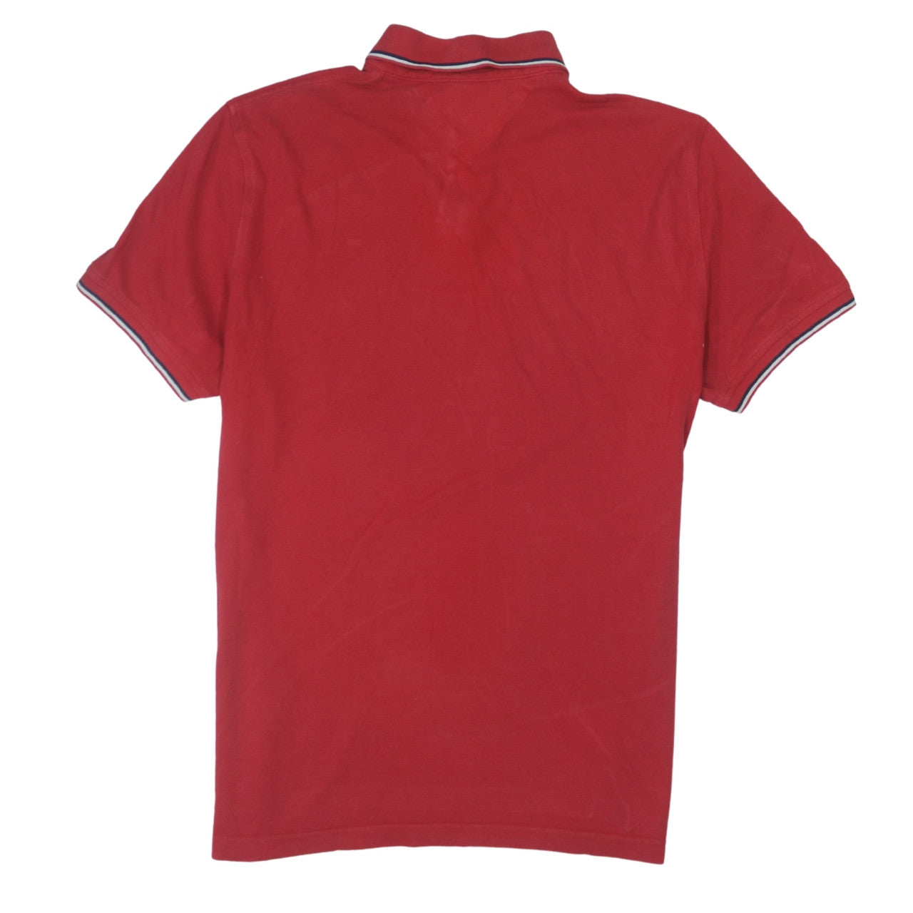 Tommy Hilfiger Men Red Cotton Custom Fit Collared Polo T-Shirt L