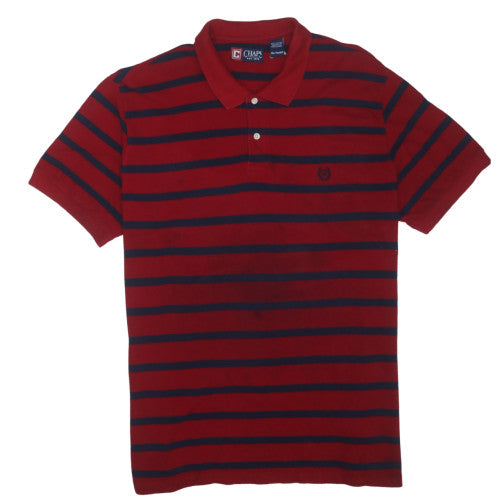 Chaps Mens Red Navy Striped Cotton Polo Shirt XL