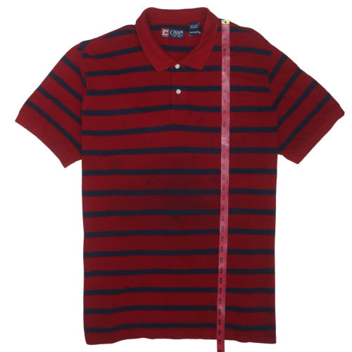 Chaps Mens Red Navy Striped Cotton Polo Shirt XL