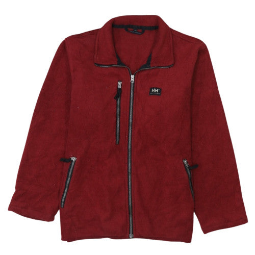Helly Hansen Mens Red Fleece Full Zip Jacket Size L Outdoor
