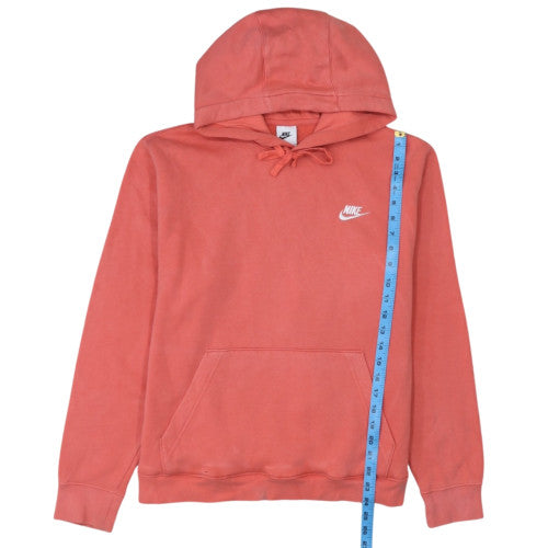 Nike Womens Coral Pink Pullover Hoodie Size M Fleece Lined Casual