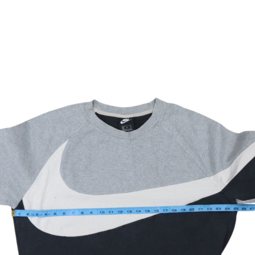 Nike Men's Grey Black XL Pullover Crew Neck Logo Sweatshirt
