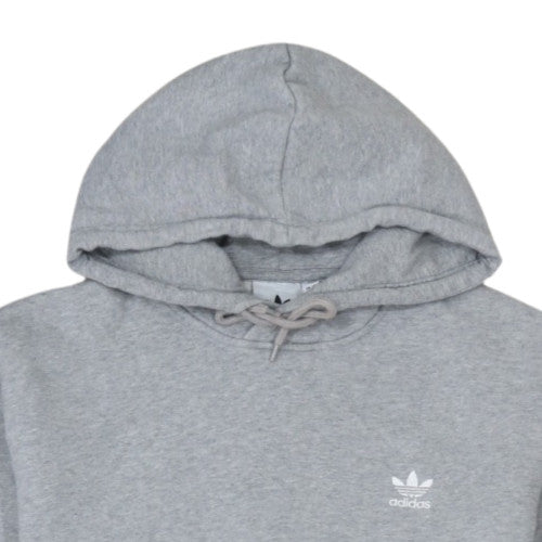 Adidas Men's Grey Pullover Hoodie L Regular Fit Fleece Sweatshirt