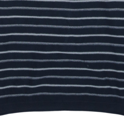 Hilfiger Denim Men's Blue Striped Cotton Crew Neck Jumper M