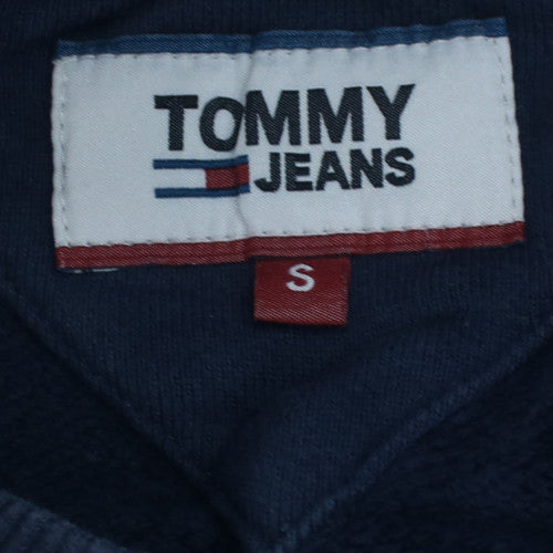 Tommy Jeans Men’s Blue Small Pullover Crew Neck Logo Sweatshirt