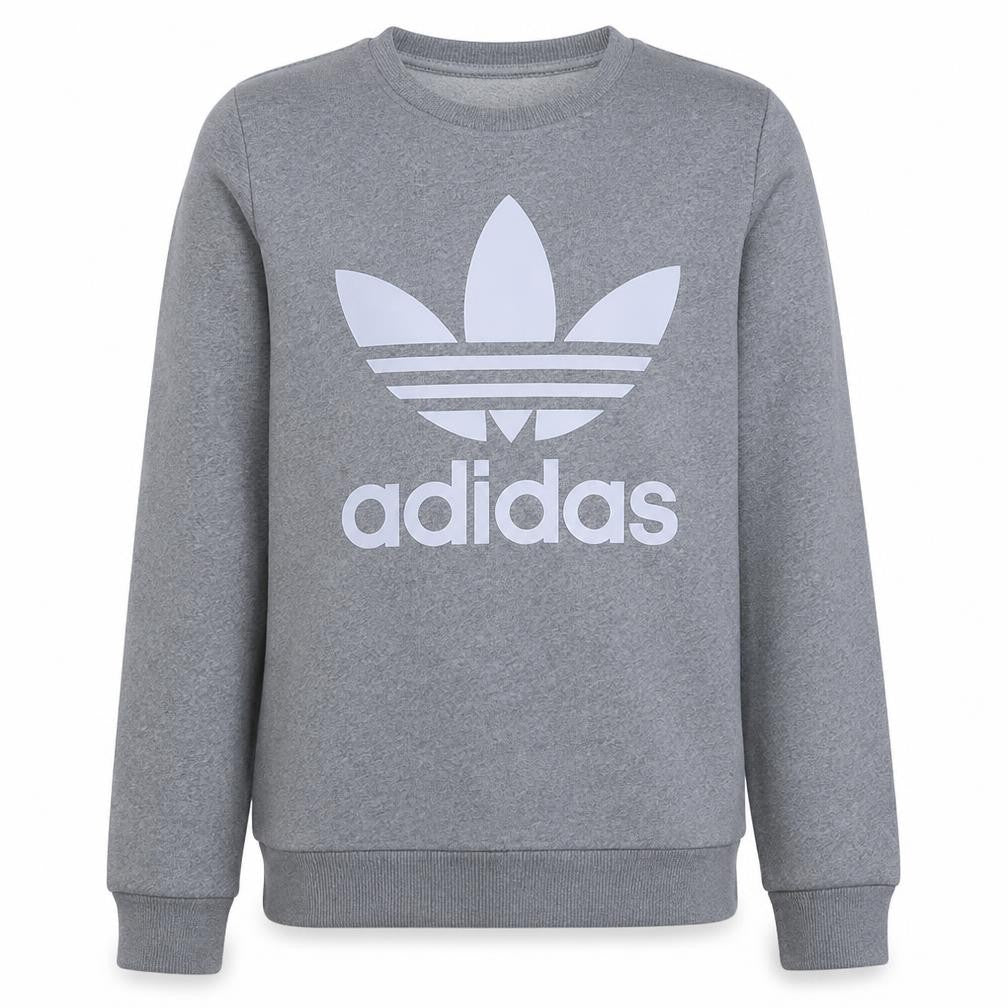 Adidas Boys Grey 14-15 Years Crew Neck Long Sleeve Sweatshirt