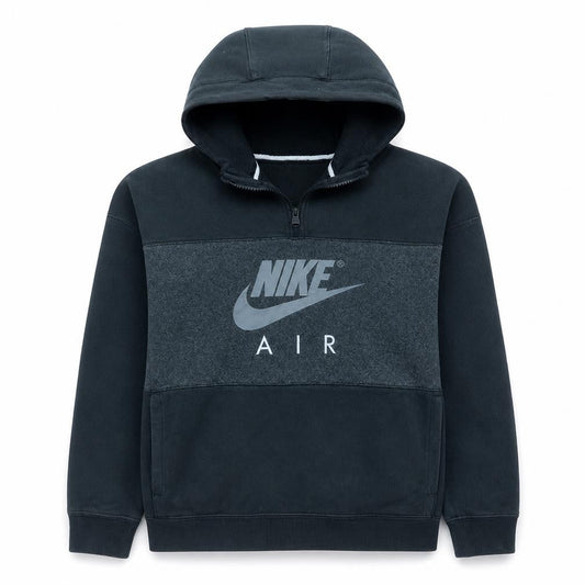 Nike Boys Black XL 13-15 Years 1/2 Zip Hoodie With Logo Print