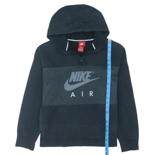 Nike Boys Black XL 13-15 Years 1/2 Zip Hoodie With Logo Print