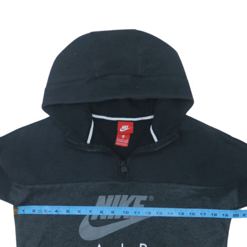 Nike Boys Black XL 13-15 Years 1/2 Zip Hoodie With Logo Print