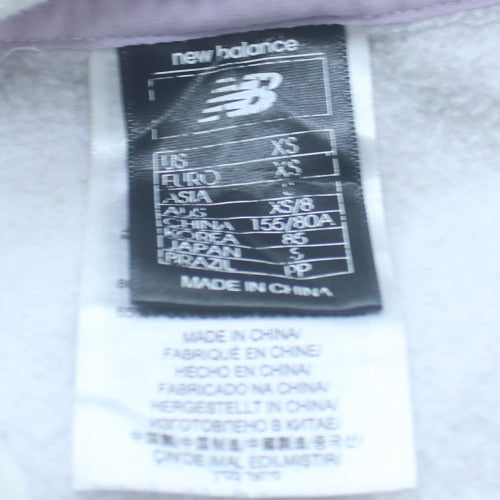 New Balance Womens Lilac Pullover Hoodie XS Cotton Blend Lined
