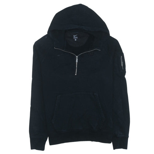 Nike Men's Black XL 1/2 Zip Hooded Sweatshirt Cotton Fleece