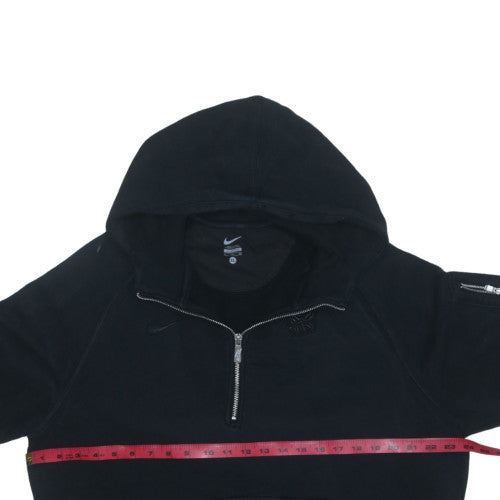 Nike Men's Black XL 1/2 Zip Hooded Sweatshirt Cotton Fleece