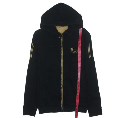 Hugo Boss Men's Black Full Zip Hoodie L Regular Fit Cotton Blend