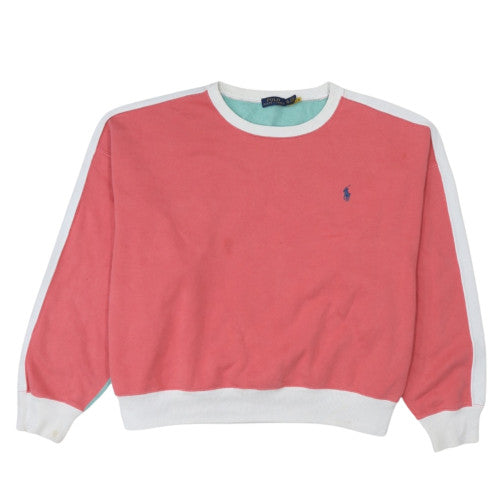 Polo Ralph Lauren Womens Coral Mint Sweatshirt XL Cotton Blend