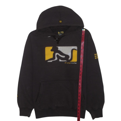 Drunknmunky Men's Black Pullover Hoodie M Graphic Logo Fleece