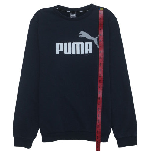 Puma Boys Navy Blue Sweatshirt 15-16 Years Crew Neck Logo Graphic