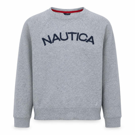 Nautica Men's Grey Crew Neck Sweatshirt S Classic Fit Cotton