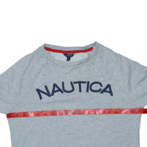 Nautica Men's Grey Crew Neck Sweatshirt S Classic Fit Cotton