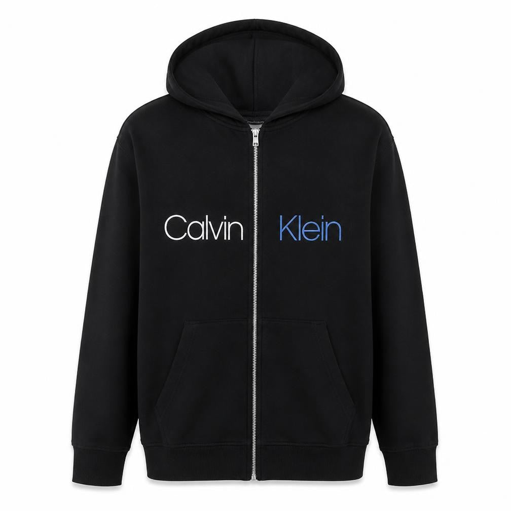 Calvin Klein Mens Black Full Zip Hoodie Size M Cotton Blend