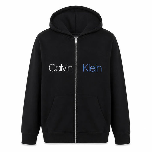 Calvin Klein Mens Black Full Zip Hoodie Size M Cotton Blend