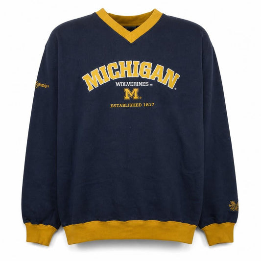 Lee Sport Men’s Blue Michigan Wolverines XL V-Neck Sweatshirt
