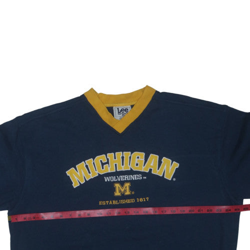 Lee Sport Men’s Blue Michigan Wolverines XL V-Neck Sweatshirt