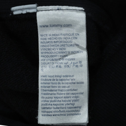 Tommy Hilfiger Boys Black Pullover Hoodie Size 164 Logo Classic Style