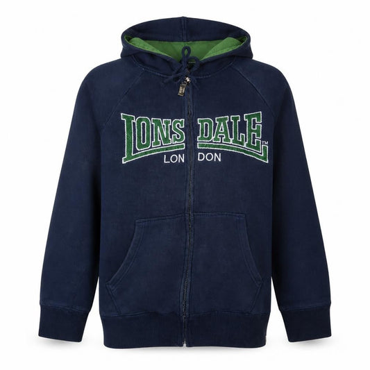 Lonsdale Men’s Blue Full Zip Hoodie Size S Logo Sportswear
