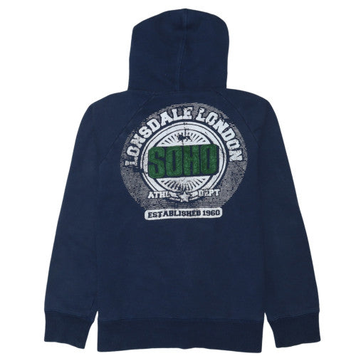 Lonsdale Men’s Blue Full Zip Hoodie Size S Logo Sportswear