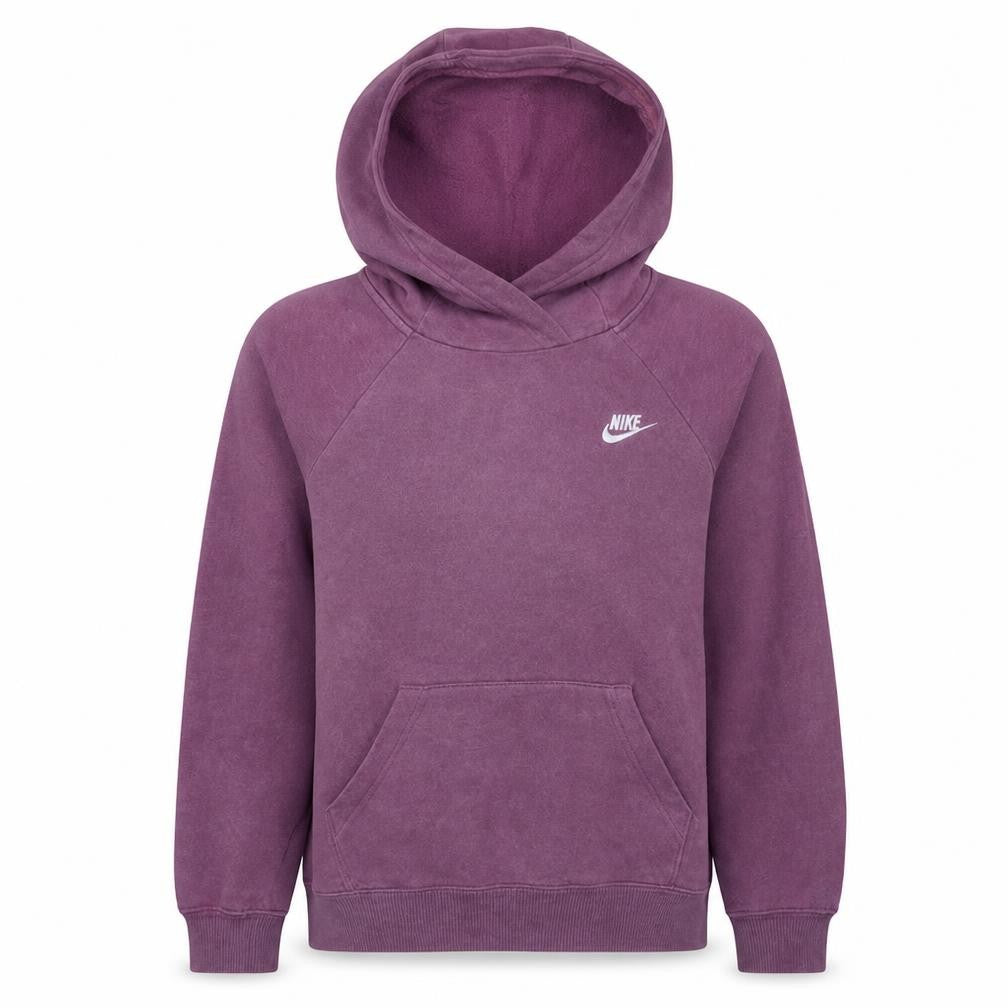 Nike Women Purple Pullover Hoodie Small Cotton Blend Logo Hooded Sweatshirt