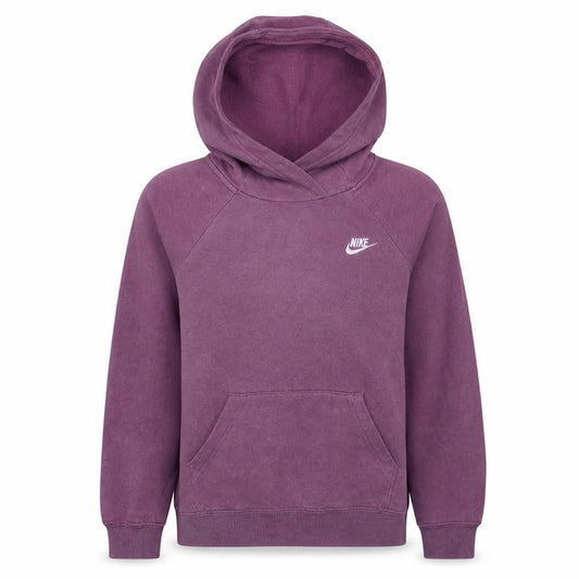 Nike Women Purple Pullover Hoodie Small Cotton Blend Logo Hooded Sweatshirt