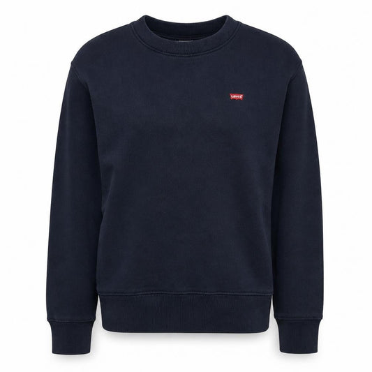 Levi's Men's Blue Small Logo Crew Neck Pullover Sweatshirt S