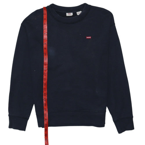 Levi's Men's Blue Small Logo Crew Neck Pullover Sweatshirt S