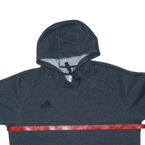 adidas Men’s Grey Pullover Hoodie Size L Sports Fleece Sweatshirt