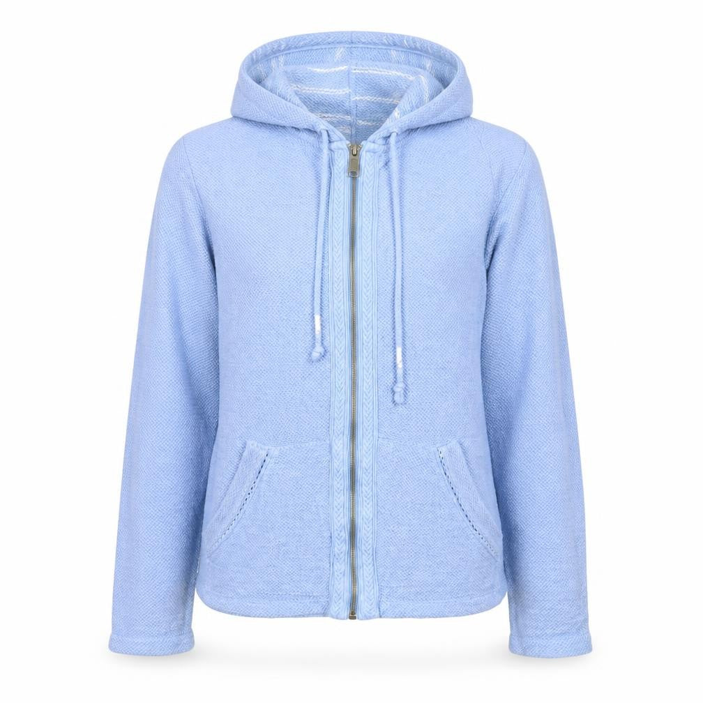 FatFace Women's Blue Cotton Hooded Full Zip Jumper Size S