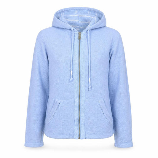 FatFace Women's Blue Cotton Hooded Full Zip Jumper Size S