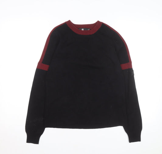G-Star RAW Women's Black Crew Neck Cotton Jumper Size M