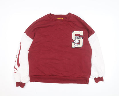 Pull&Bear Womens Red Peanuts Snoopy Sweatshirt Size Small