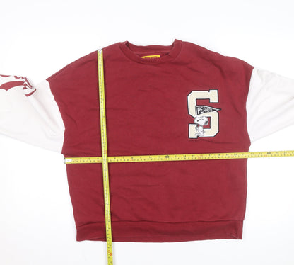 Pull&Bear Womens Red Peanuts Snoopy Sweatshirt Size Small