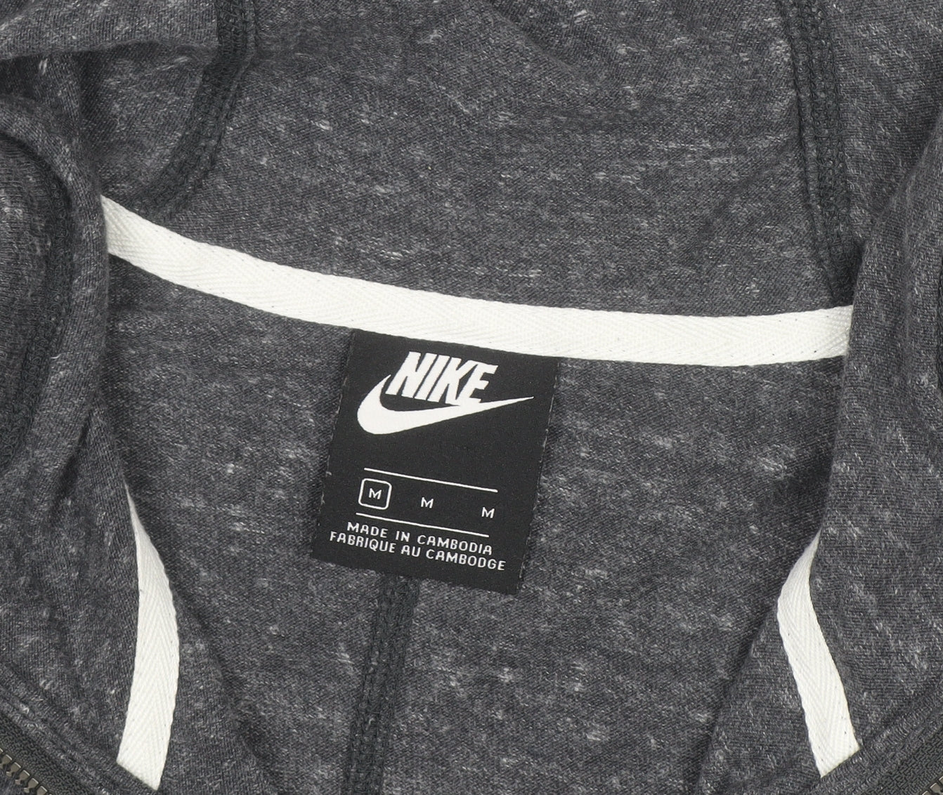 Nike Men's Grey Full Zip Hoodie Size M Regular Fit Sportswear