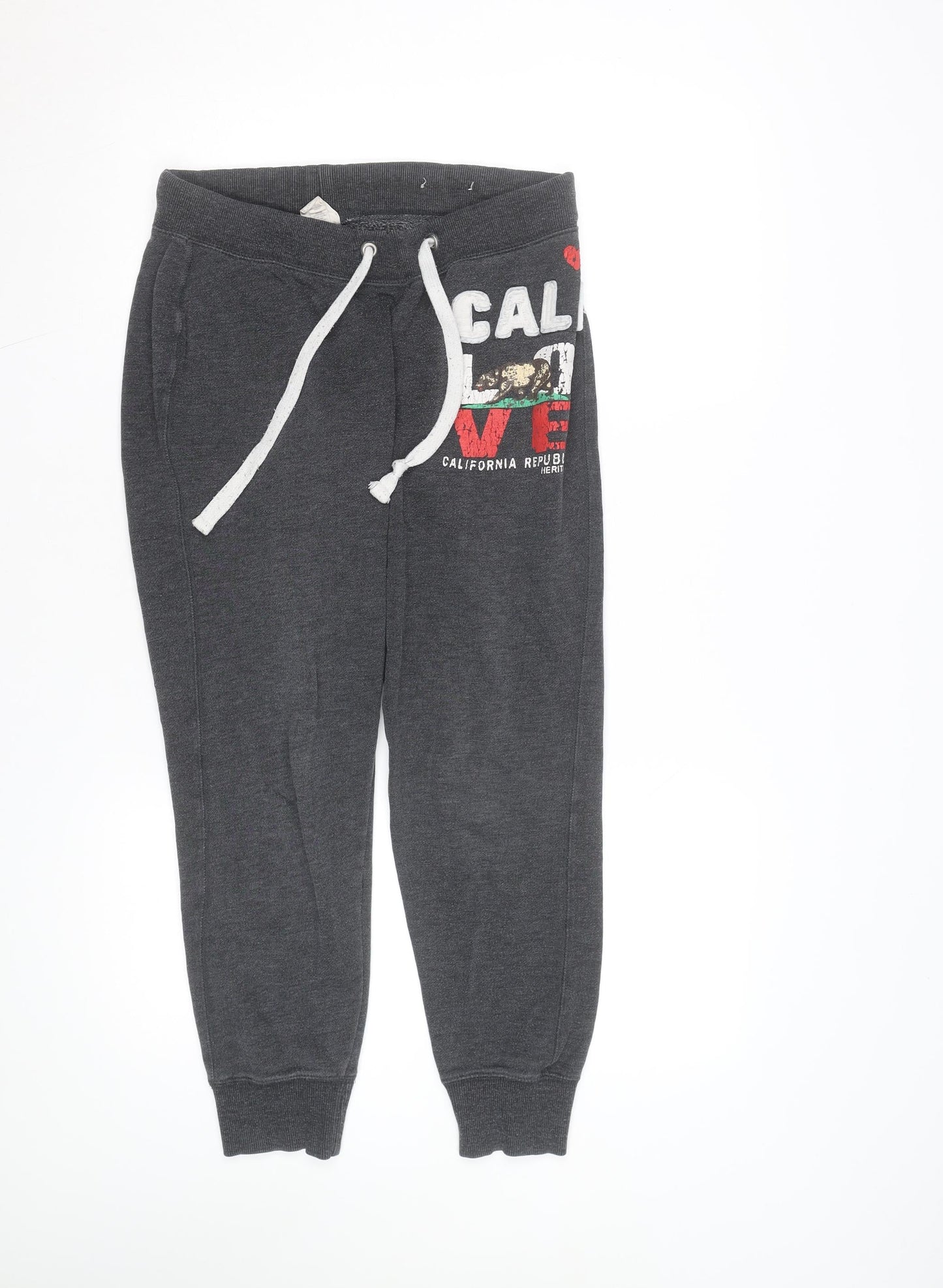 Fishbone Mens Grey Jogger Sweatpants Size M California Print