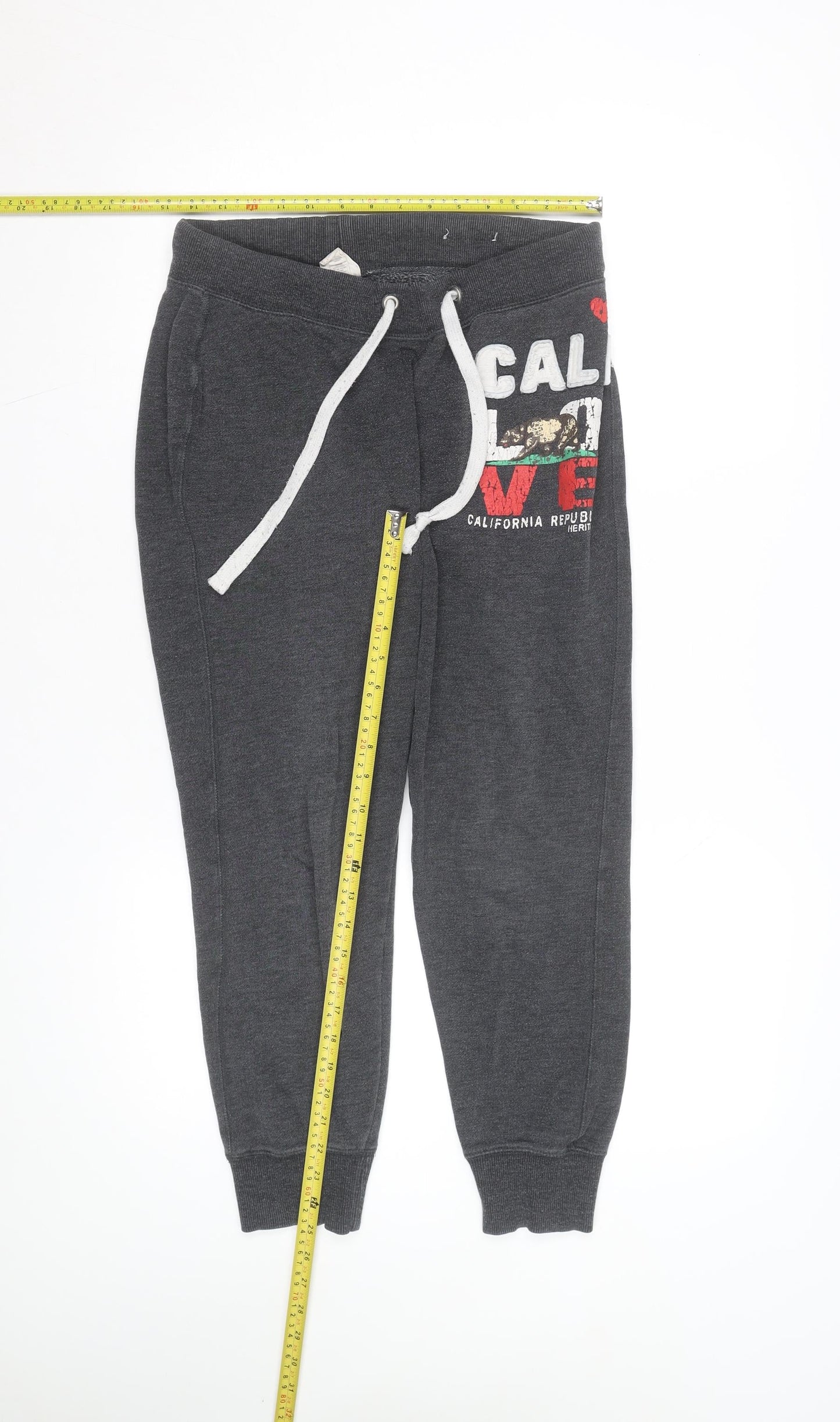 Fishbone Mens Grey Jogger Sweatpants Size M California Print