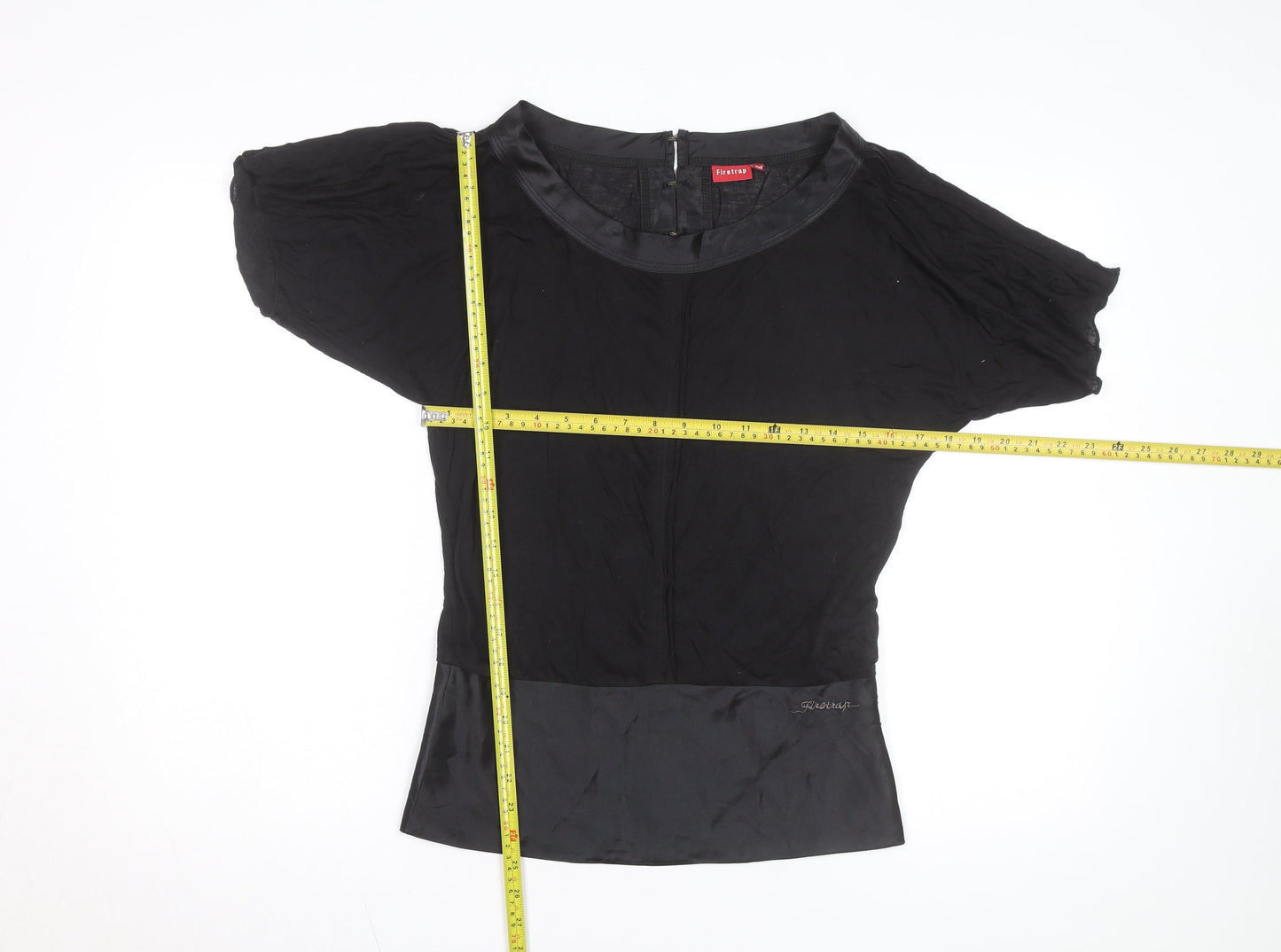 Firetrap Women's Black Short Sleeve Boat Neck Blouse Size S