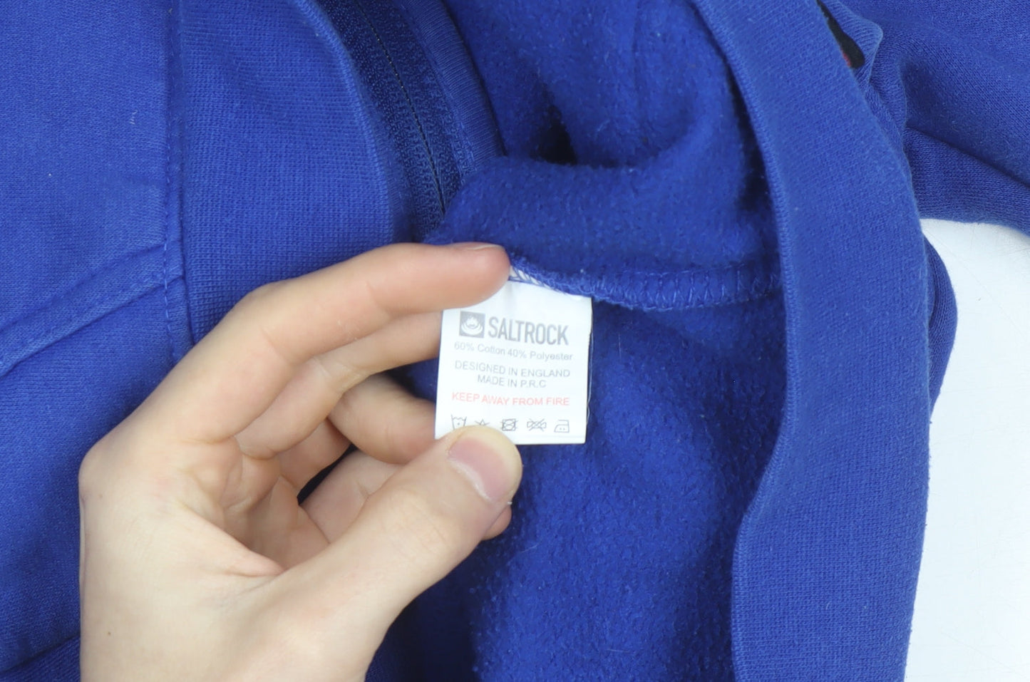 Saltrock Boys Blue Full Zip Hoodie 7-8 Years Cotton Blend Casual