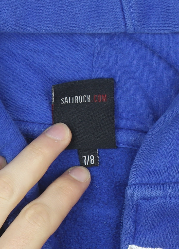 Saltrock Boys Blue Full Zip Hoodie 7-8 Years Cotton Blend Casual